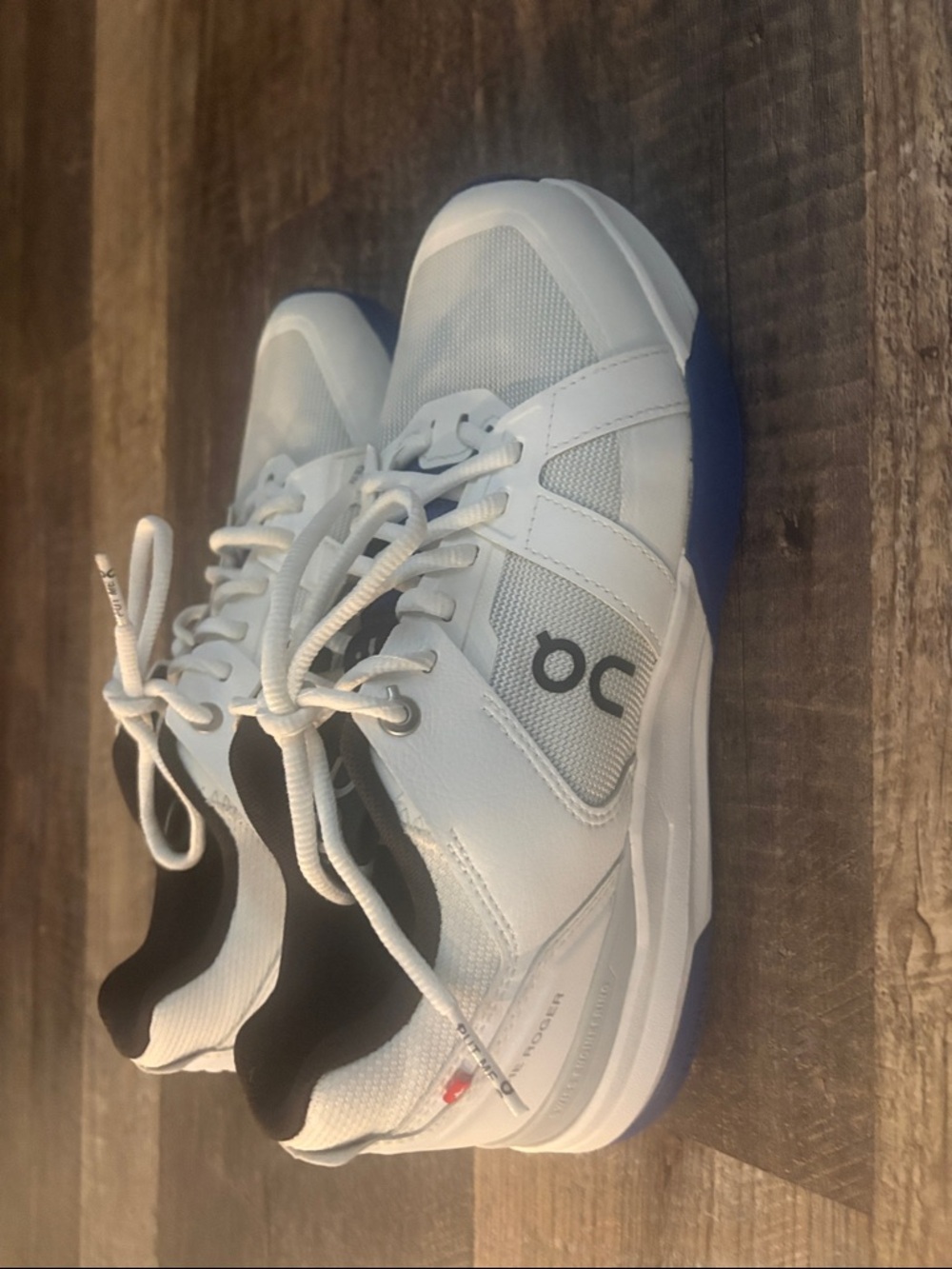 On Running x Roger Federer Sneakers White Blue Tennis Shoes, Women's 8 - Picture 2 of 4